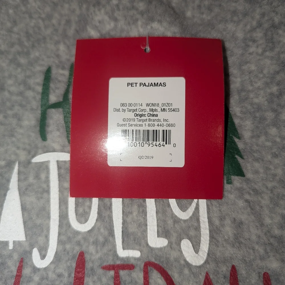 SMALL Wondershop Holly Jolly Holiday Christmas Pet Pajamas Cat PJs Dog Pajamas